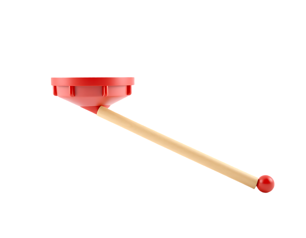 Red Plunger with Wooden Handle png