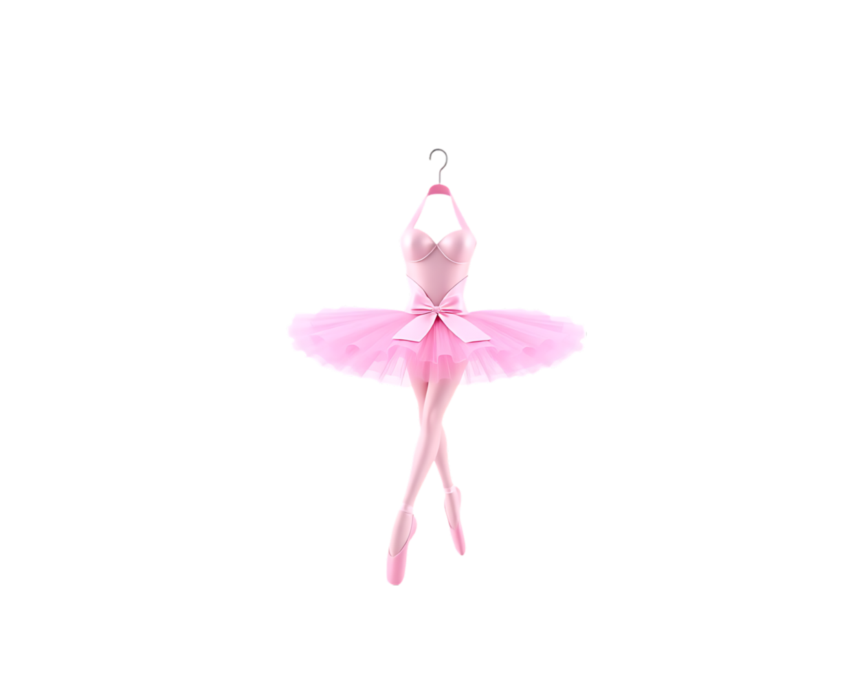 Pink Ballet Tutu Costume on Transparent Background png