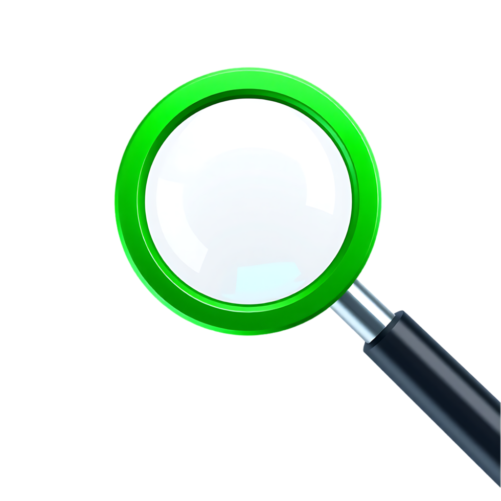 Green Magnifying Glass - Search, Explore, and Find with Precision png