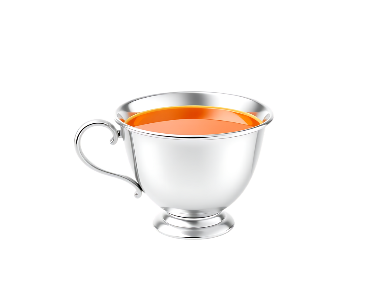 Silver Cup Filled with Orange Drink png