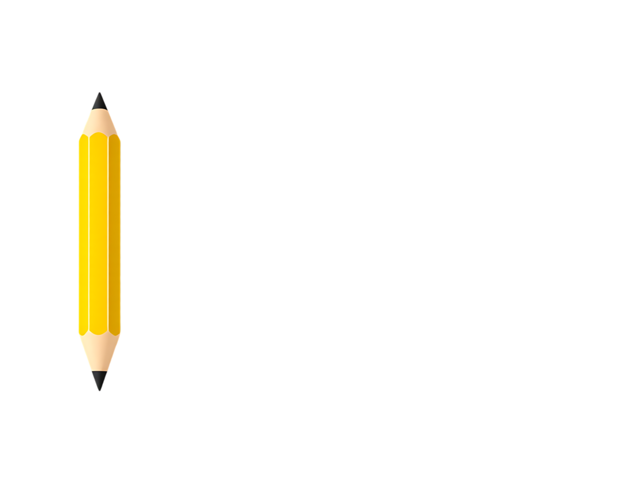 Yellow pencil isolated on transparent background png