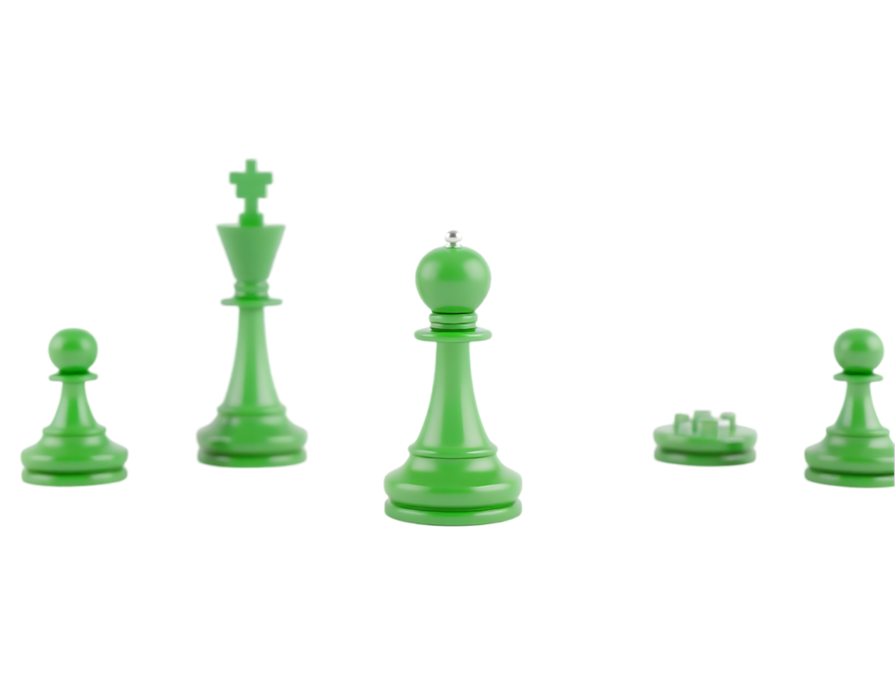 Green chess pieces on a transparent background png