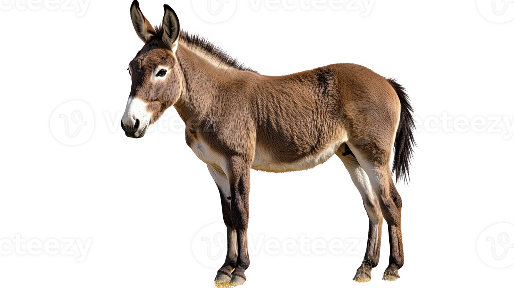 A brown dkey standing , showcasing its features and characteristics. png
