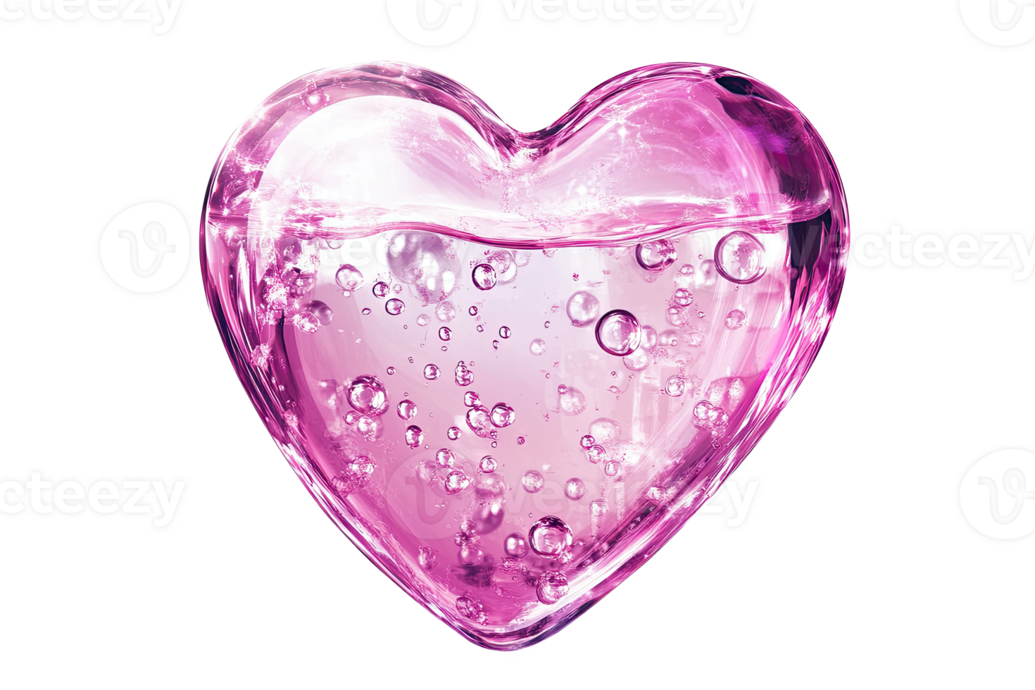 A beautiful pink heart-shaped object with bubbles, perfect for romantic or love-themed designs. png