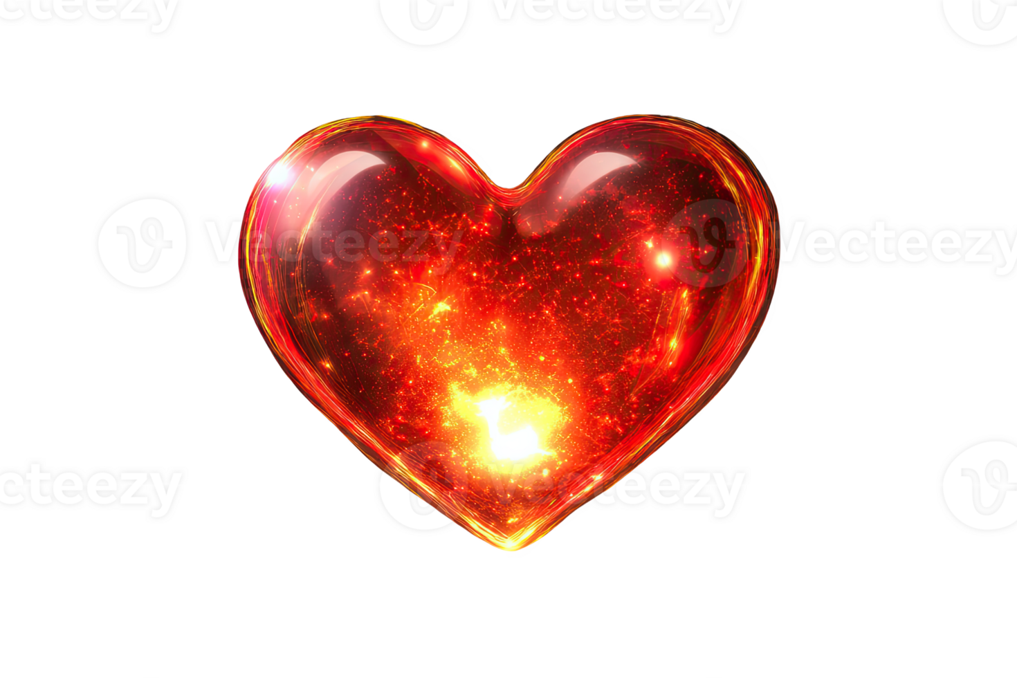 A glowing heart , symbolizing love and passi. png
