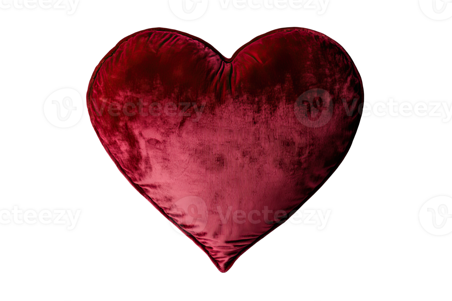 Velvet heart-shaped cushi, ideal for home decor, love themes, and romantic settings, png