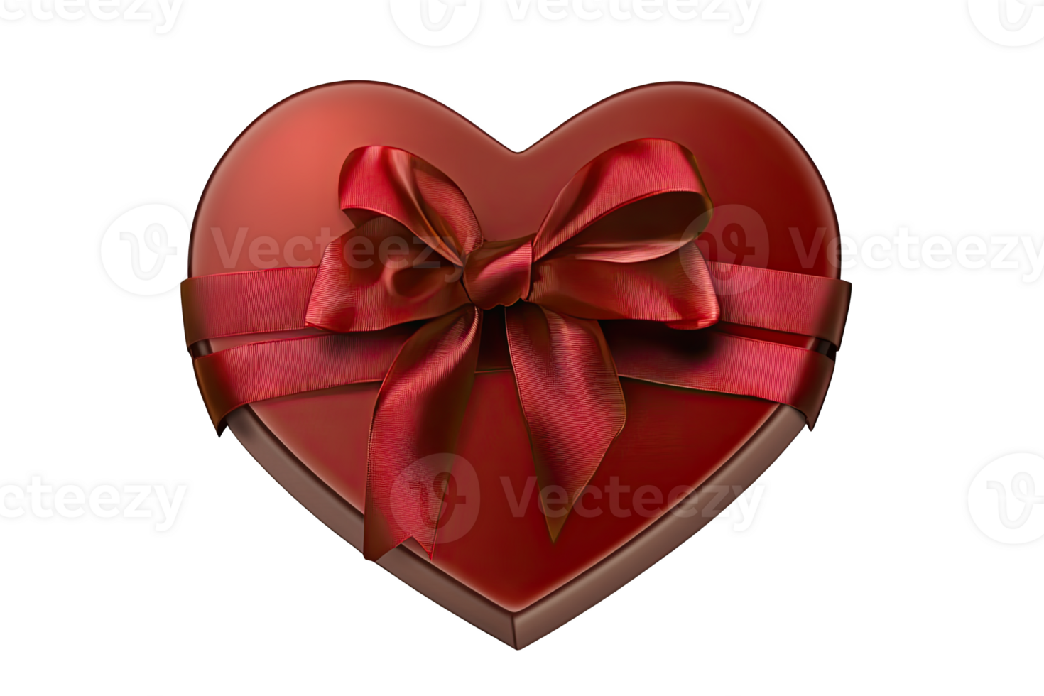 Heart-shaped gift box with a red ribb, perfect for expressing love and affecti. png