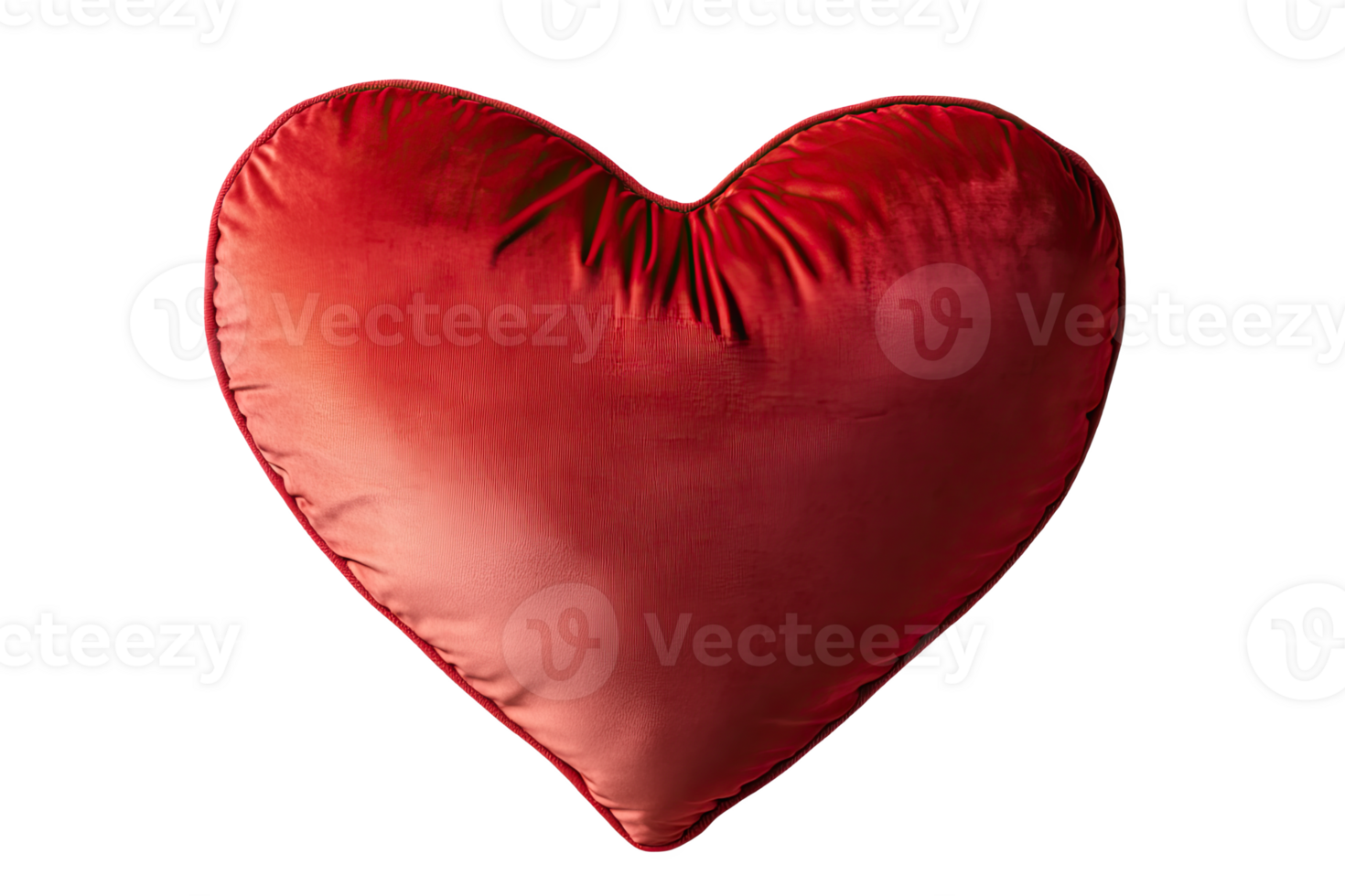 Red heart-shaped pillow, soft fabric, perfect for decorati or gifting, png