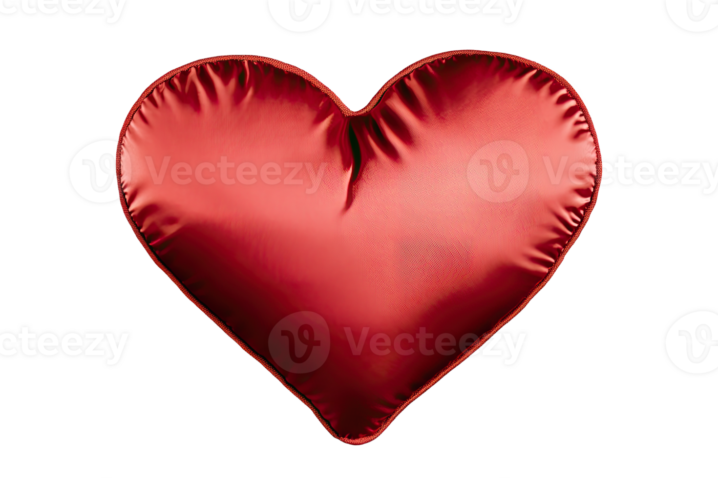 Red heart-shaped pillow, soft texture, perfect for home decor or romantic gifts png