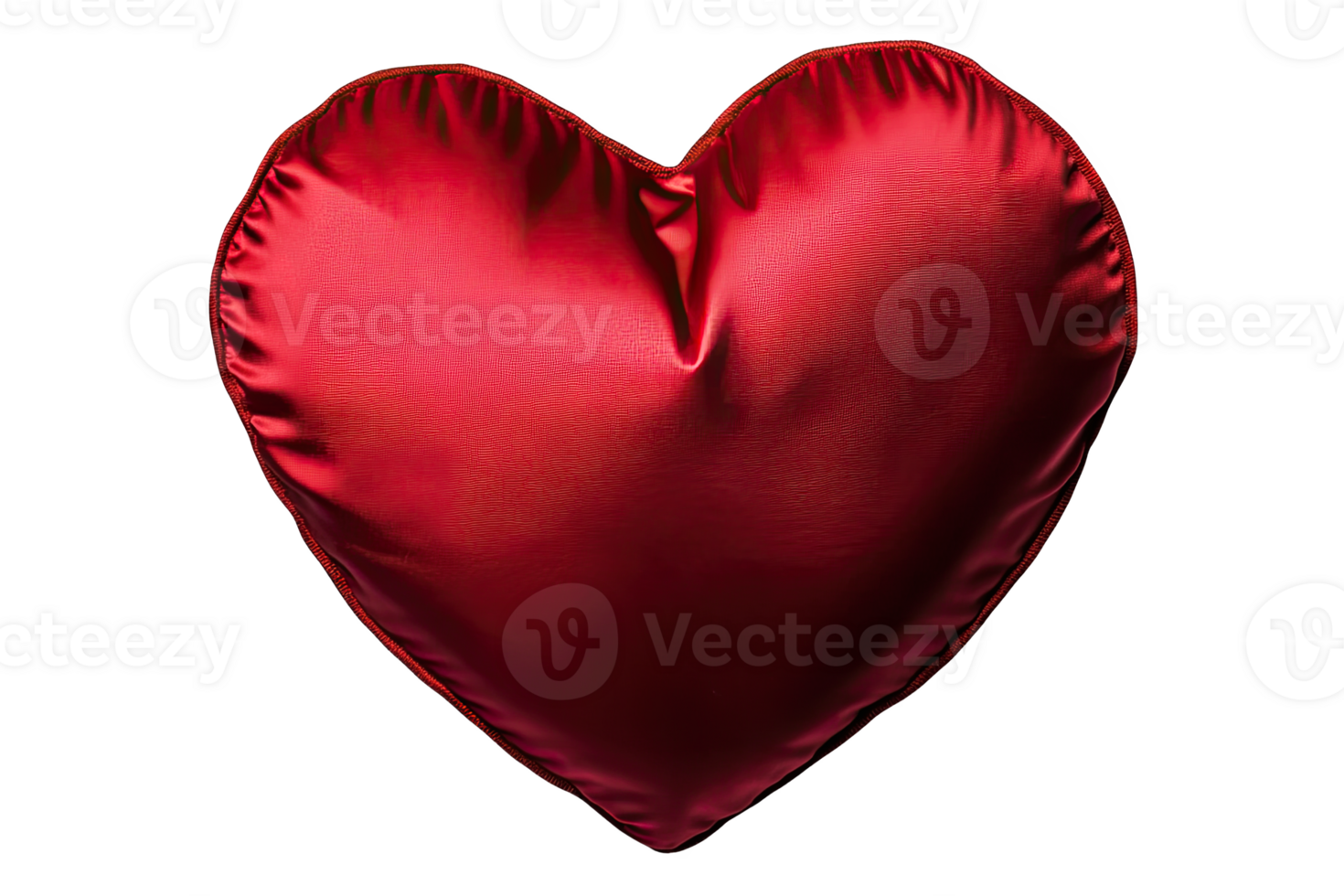 Red satin heart-shaped pillow png