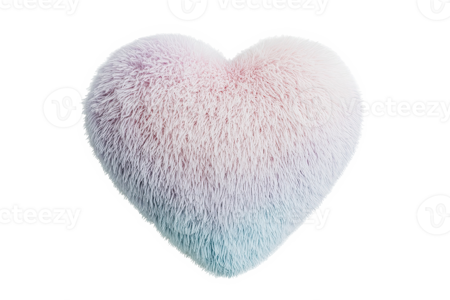 Soft pastel heart-shaped plush cushi png