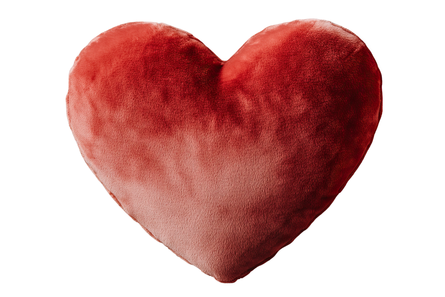 Red heart-shaped plush pillow, perfect for adding a cozy touch to any room or depicting love and warmth. png