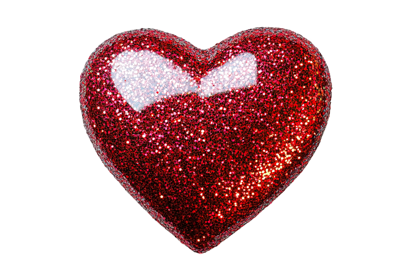 Shiny red glitter heart, perfect for decorati or Valentine's Day themes, png