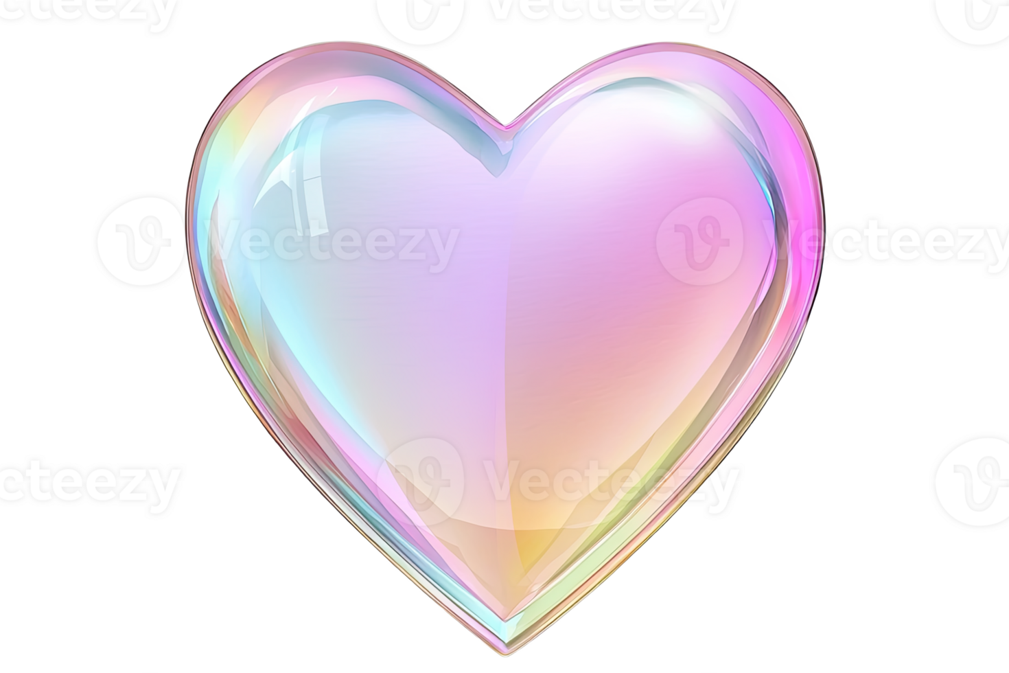 Glossy heart shape with gradient colors png