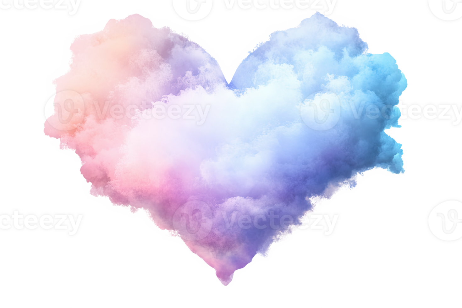 Colorful heart-shaped clouds a , representing love and tranquility. png
