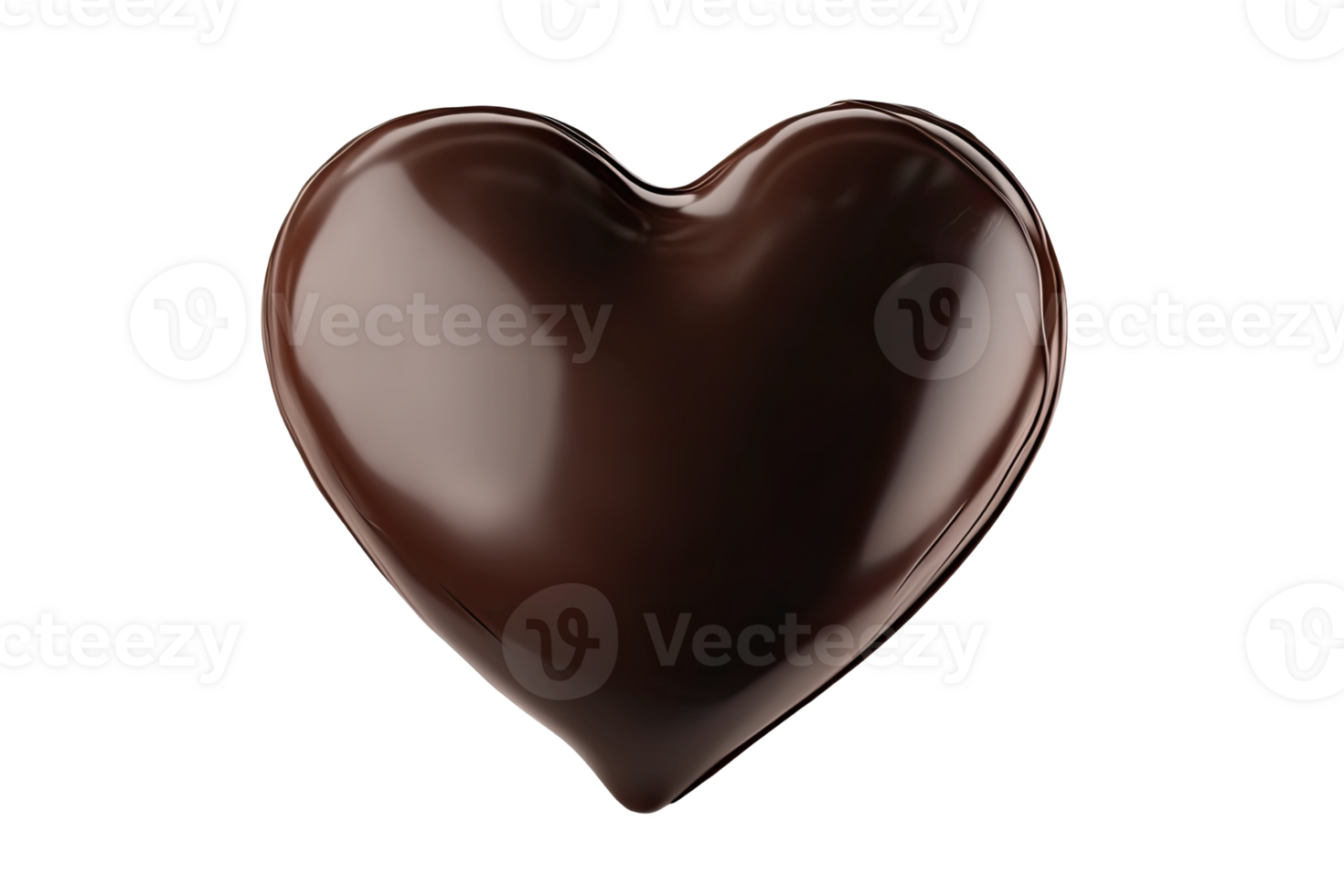 Delicious dark chocolate heart shape png