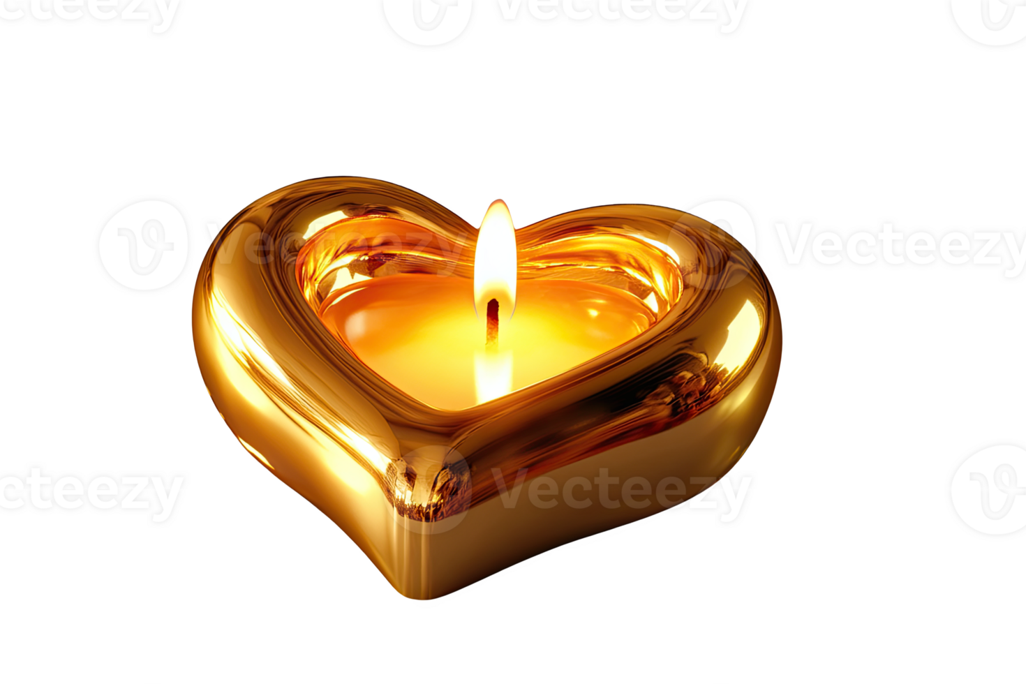Heart-shaped candle with soft glow , perfect for romantic settings. png