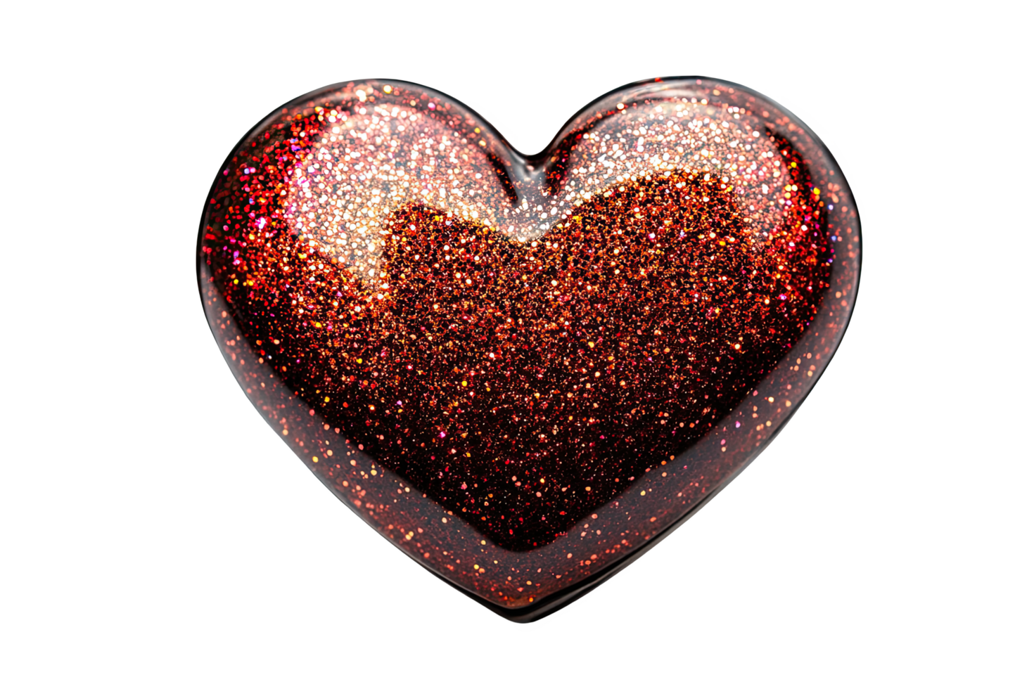 A shiny glittery heart shape, perfect for expressing love and affecti, png