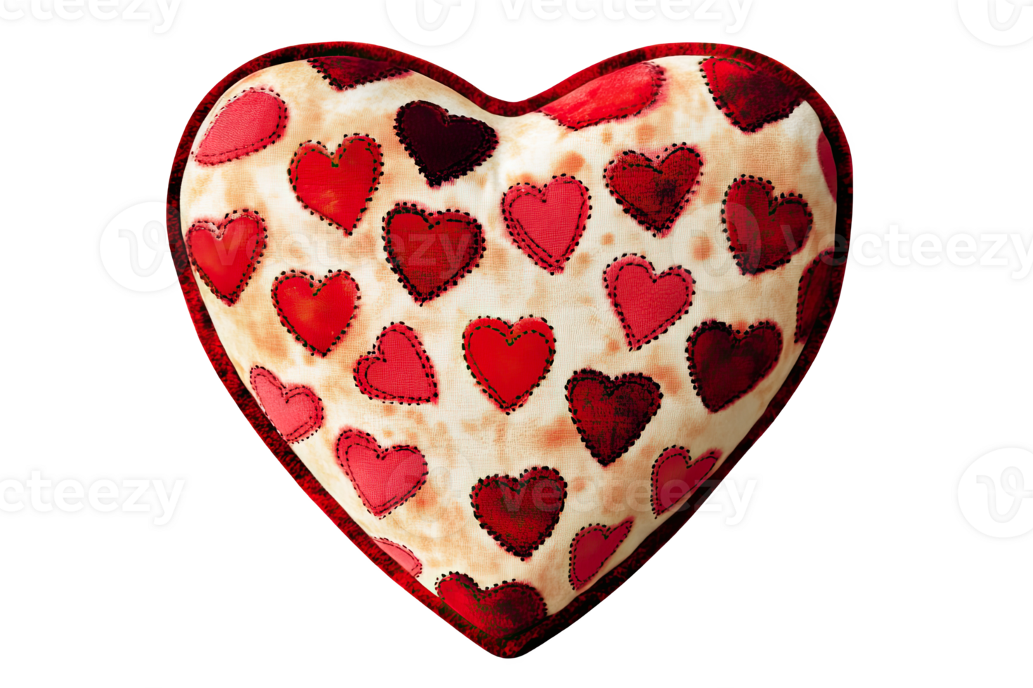 Decorative heart shape filled with colorful hearts, perfect for expressing love and affecti, png