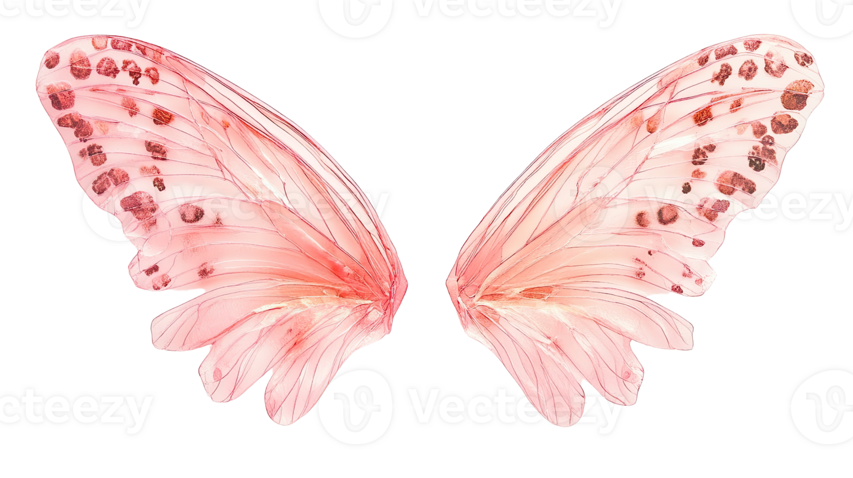 Delicate pink butterfly wings with intricate patterns, symbolizing beauty and transformation in nature's design. png