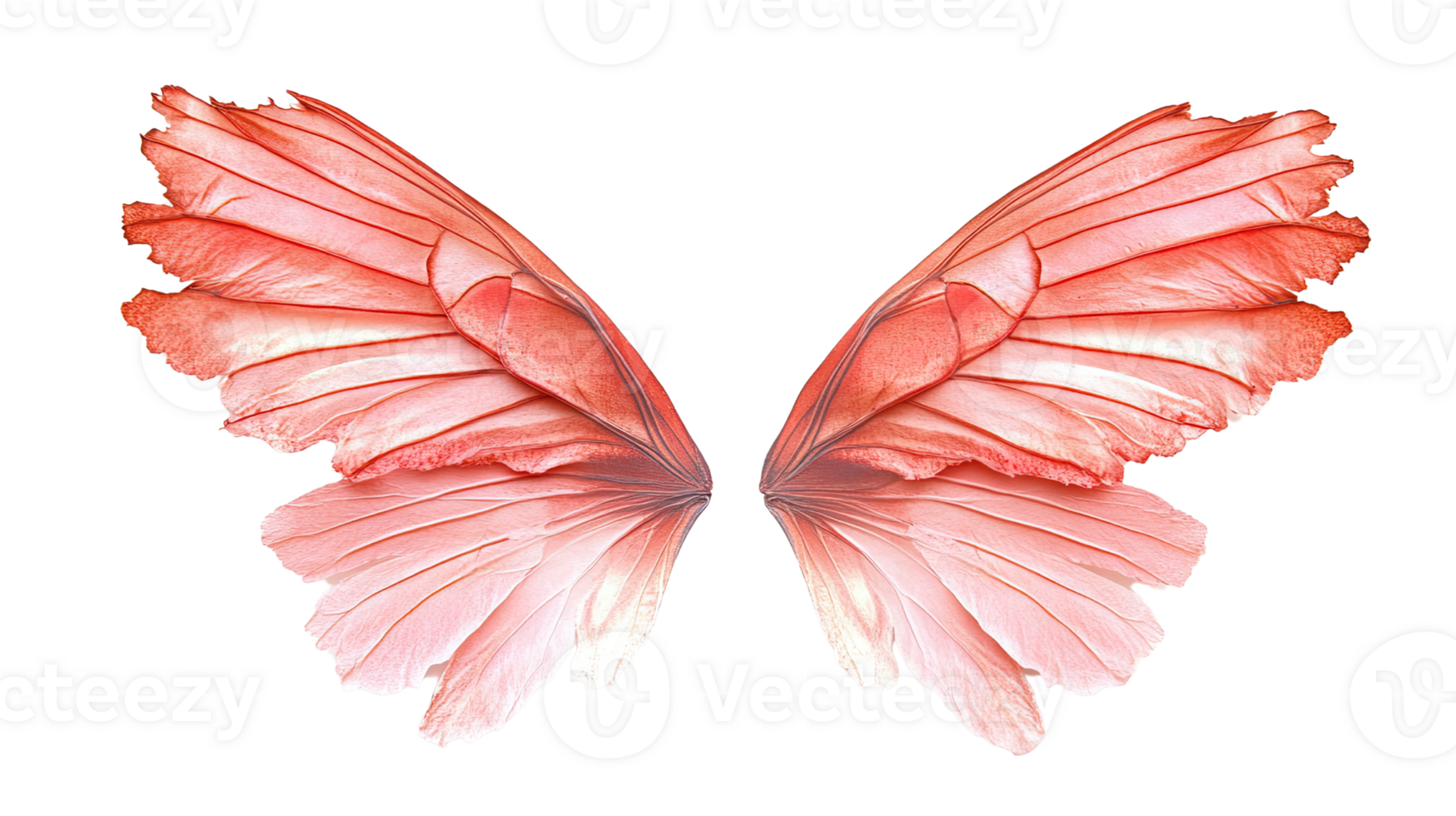 Delicate pink butterfly wings showcasing intricate patterns and soft textures, symbolizing beauty and transformation. png