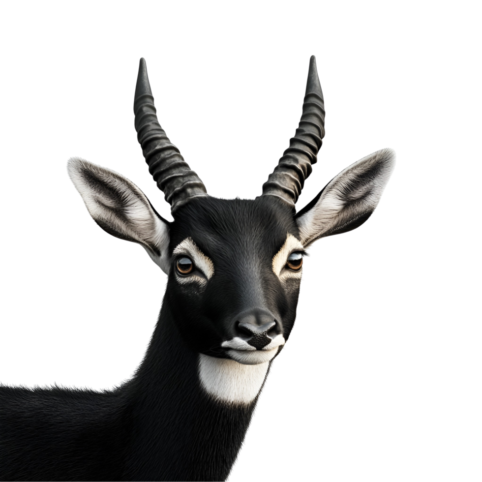 Minimalistic Black Deer Head With Transparent Background png