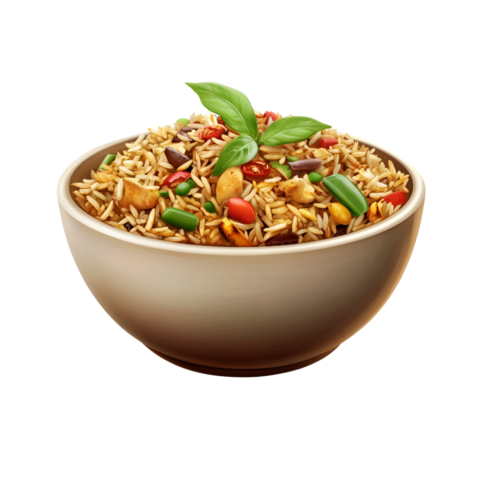 Healthy Rice And Vegetables Bowl Transparent Background png
