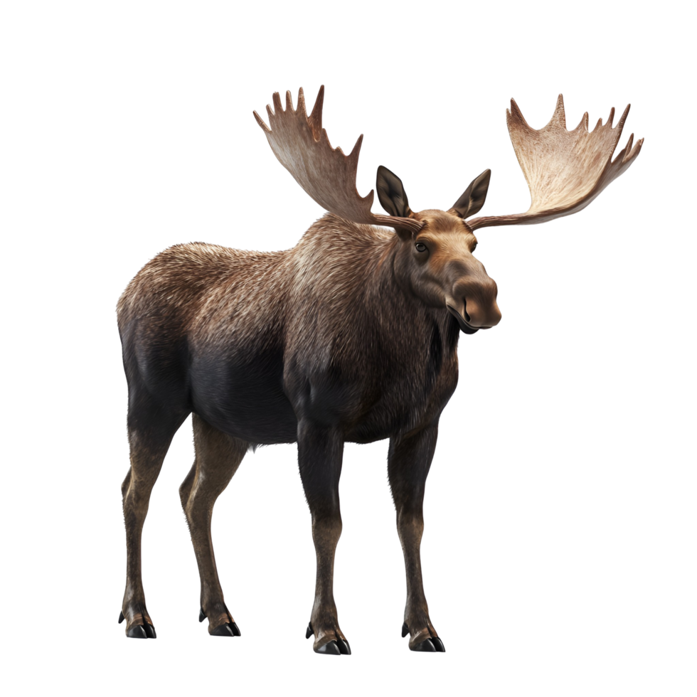 Isolated Moose With Antlers On Transparent Background png