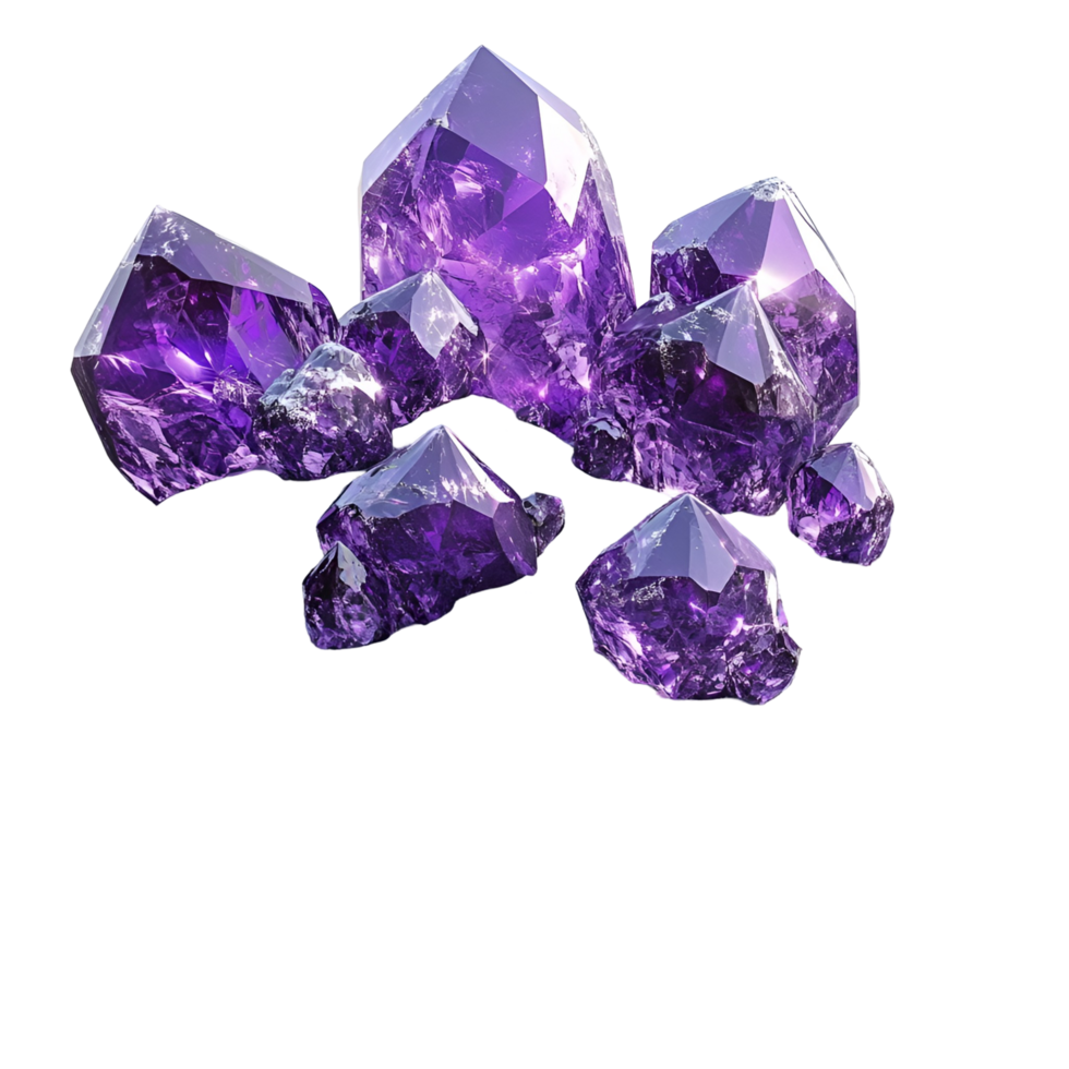 Amethyst Crystals Rock Isolate Transparent Background png