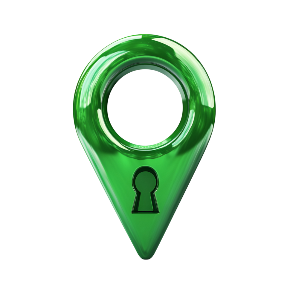 Padlock On Green Location Marker Transparent Background png