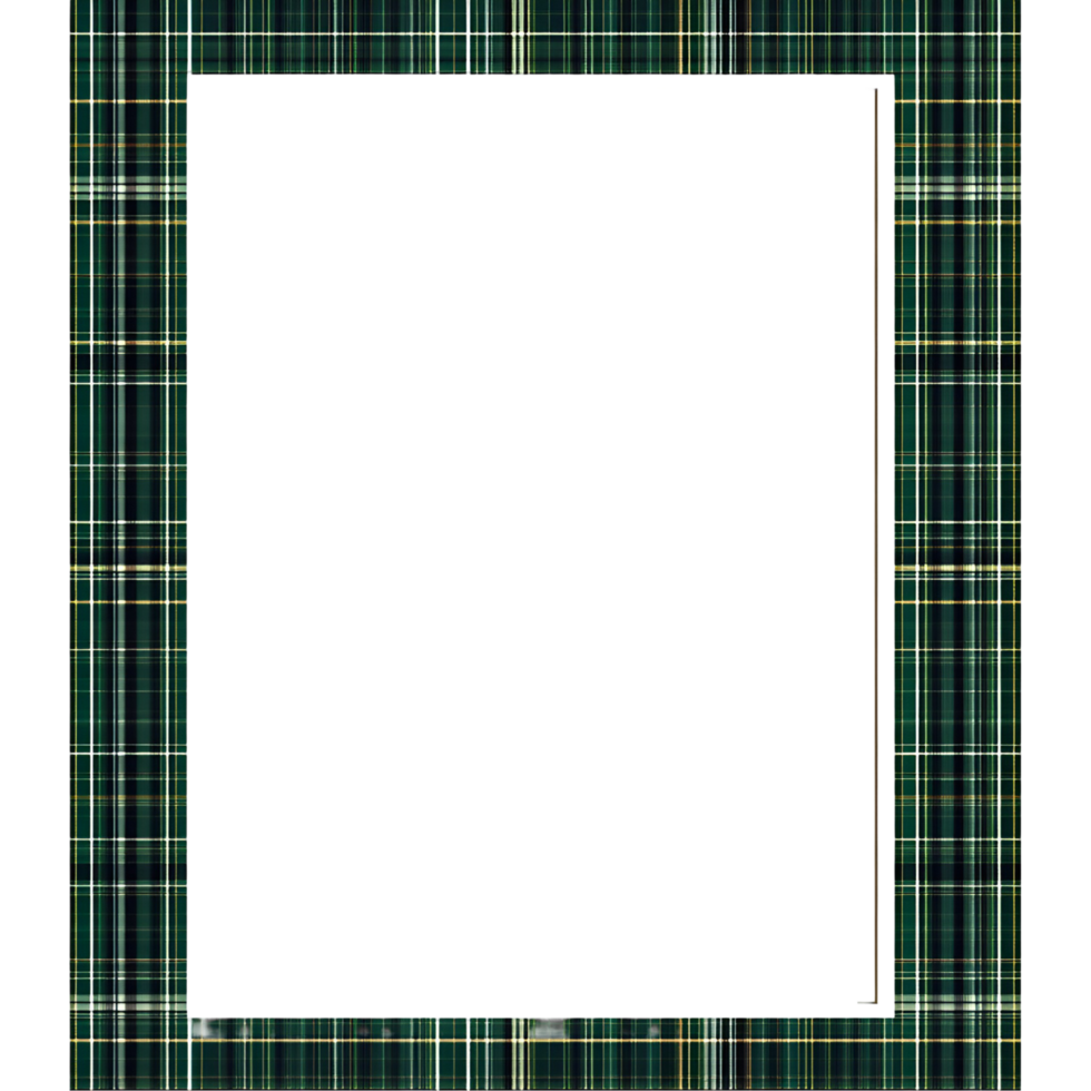 Stylish Green And Black Plaid Frame on transparent background png
