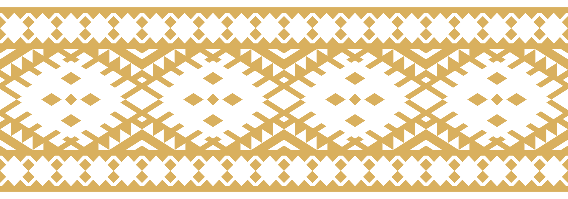 Seamless Gold Ethnic Border and Geometric Aztec Pattern for Decorative Art. png