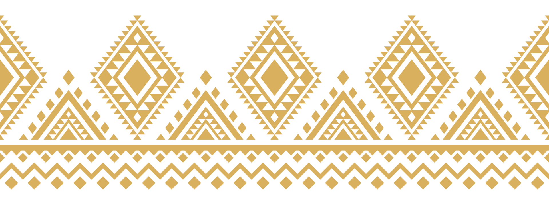Geometric Ethnic Aztec Border with Gold Tribal Abstract Boho Style. png