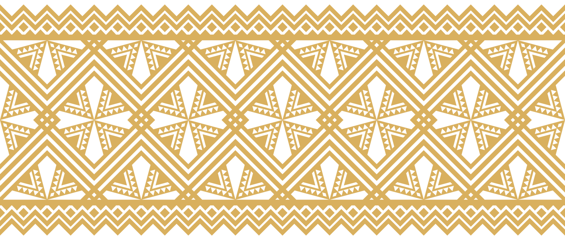 Tribal Aztec Gold Border with Ethnic Geometric Abstract Boho Pattern. png
