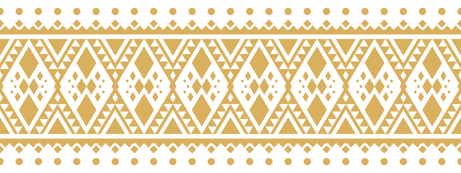 Ethnic Seamless Border and Abstract Pattern with Tribal Aztec Gold Style. png