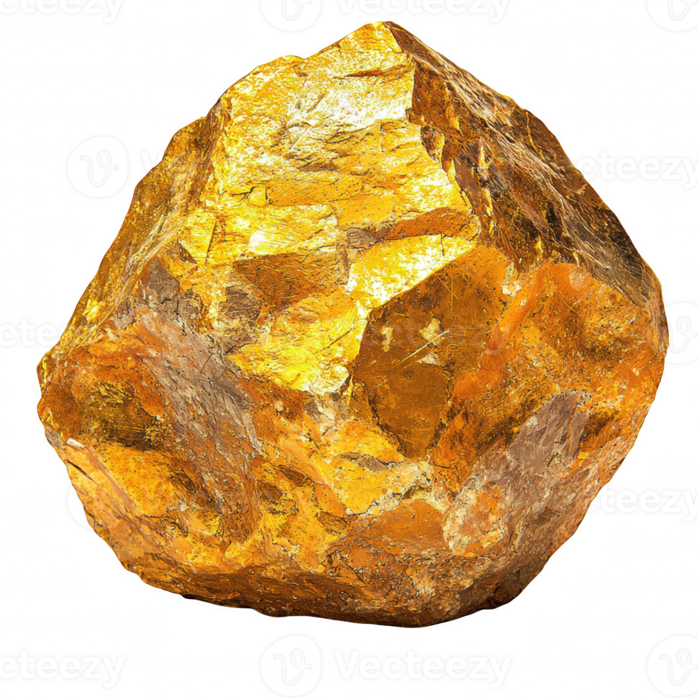 stunning piece of gold ore, showcasing its brilliant golden hues and natural texture, perfect for illustrating wealth and luxury. This captivating mineral is ideal for various artistic png