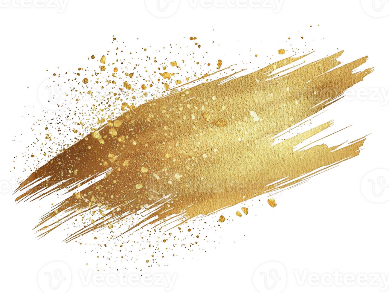 vibrant gold brush stroke with sparkling glitter creates luxurious and elegant visual effect, perfect for various design projects. This artistic element adds touch of glamour and sophistication png