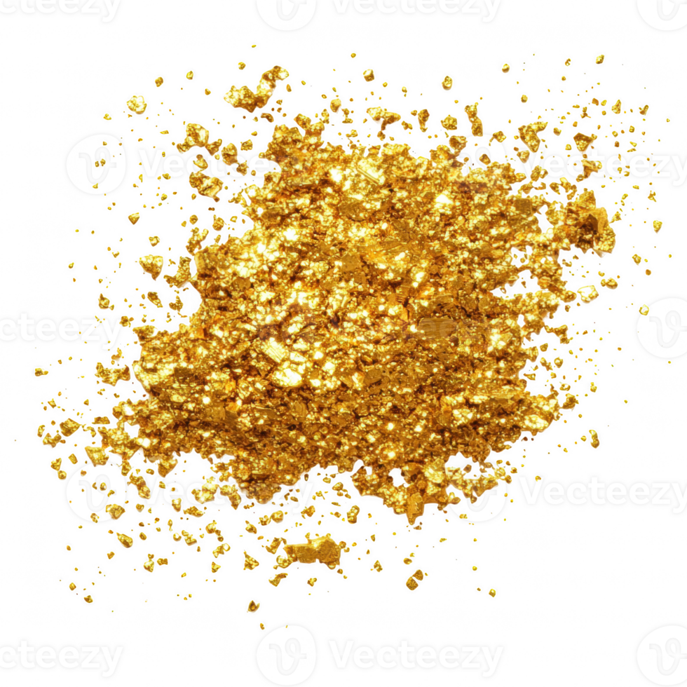 vibrant and sparkling gold glitter isolated transparency background, perfect for adding touch of luxury and glamour to various designs and crafts. shimmering particles create festive and joyful png