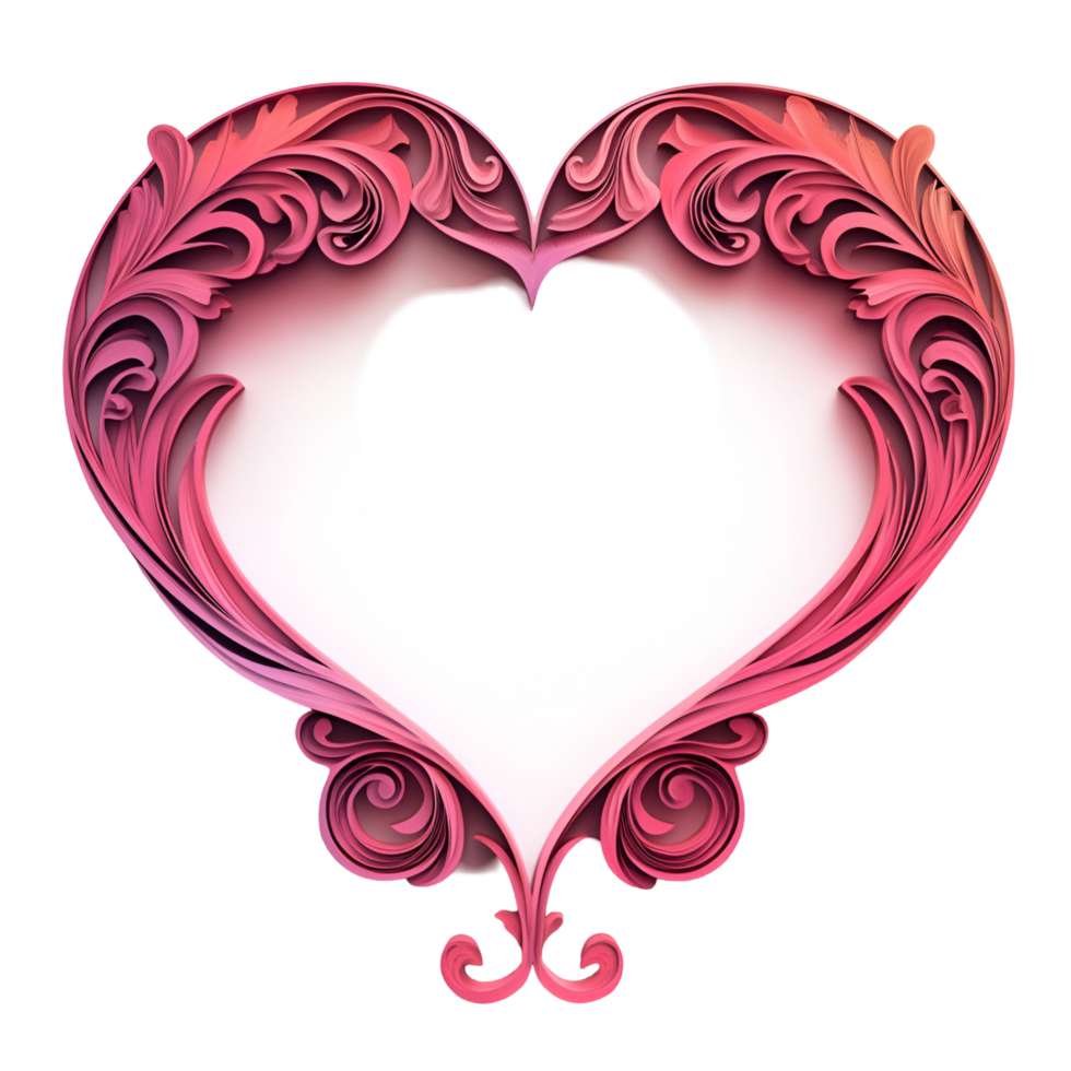 Floral Papercut Love Frame With Eternal Flame Transparent Background png