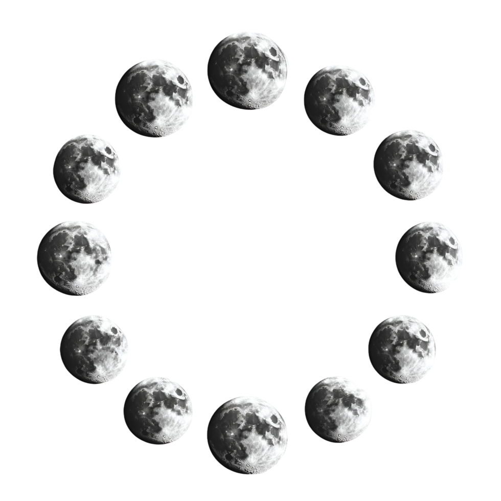 Mystical Moon Phases Illustration Transparent Background png