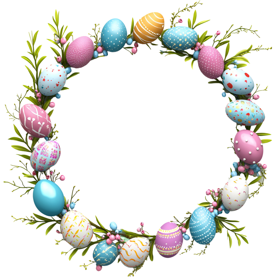 Artistic Dyed Egg Frame With Colors Transparent Background png