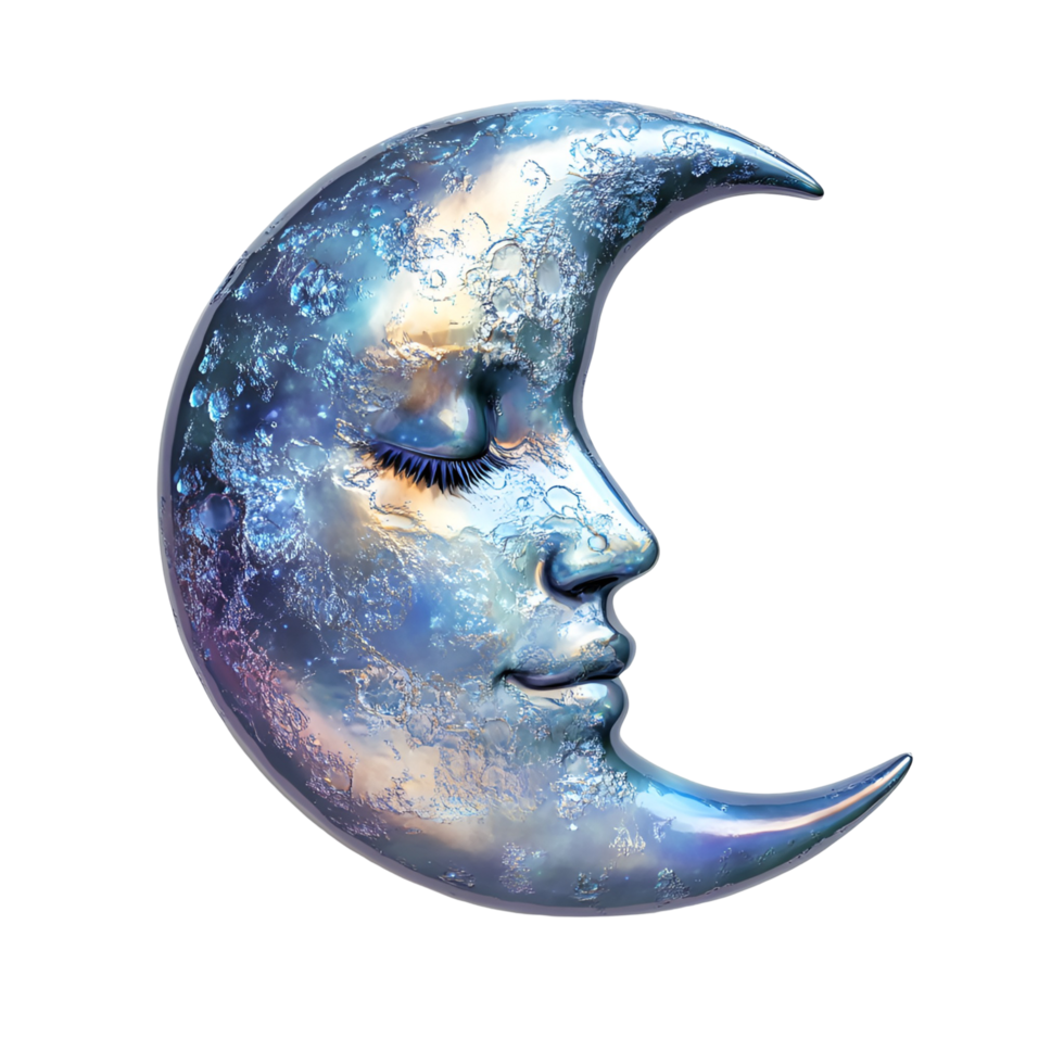 Mystical Moon Goddess With Glow Transparent Background png