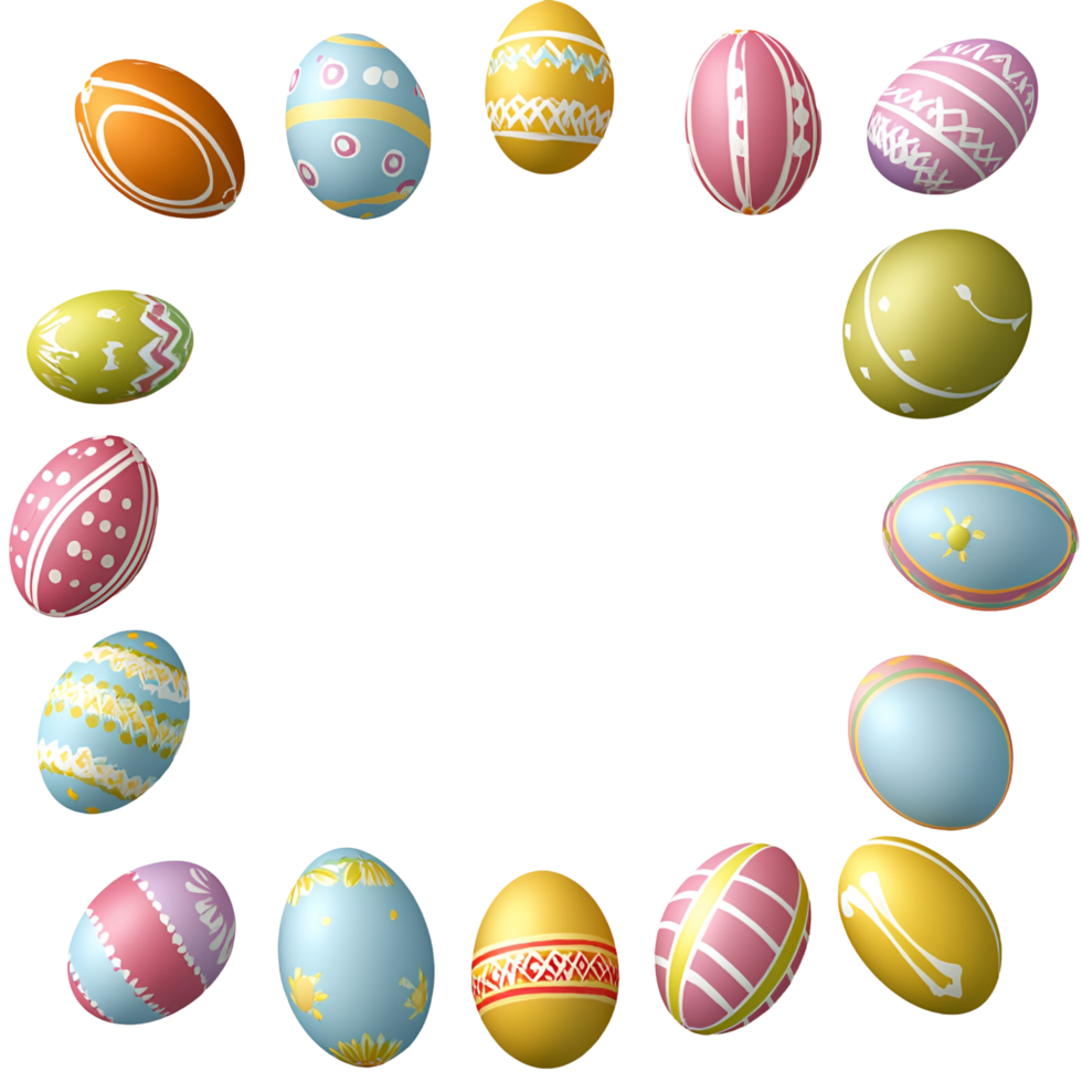 Easter Egg Dye Pattern Frame Transparent Background png