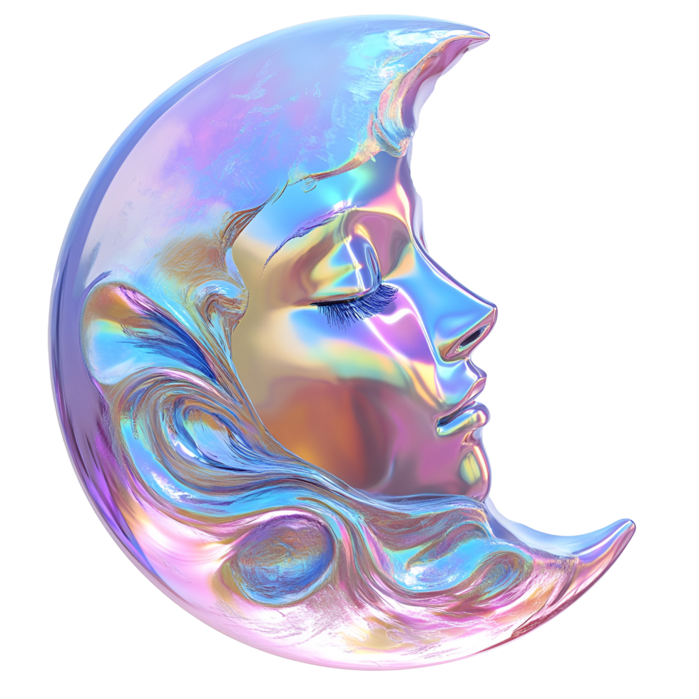 Celestial Moon Deity Artwork Transparent Background png