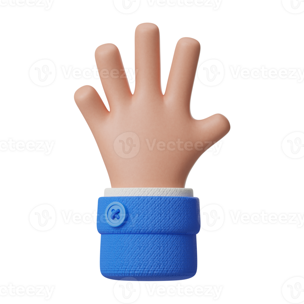 Open Palm Hand Gesture 3D Icon png