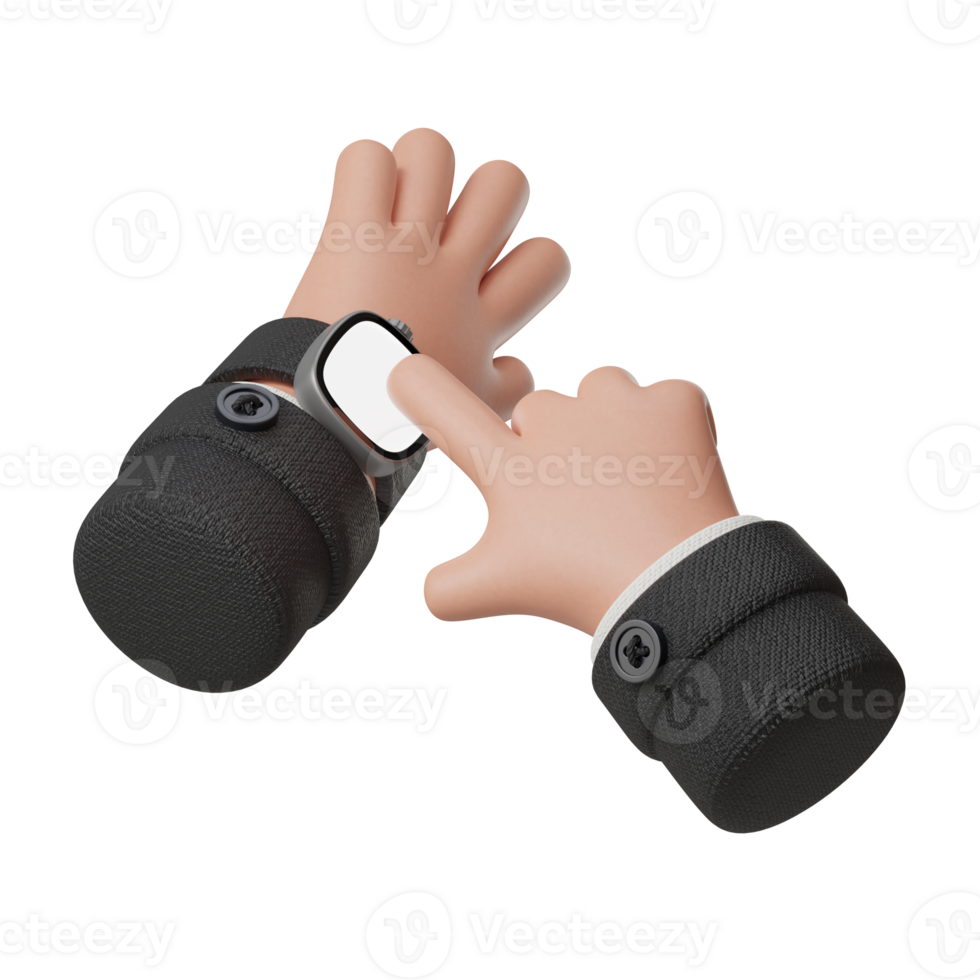 Looking At The Watch Hand Gesture 3D Icon png