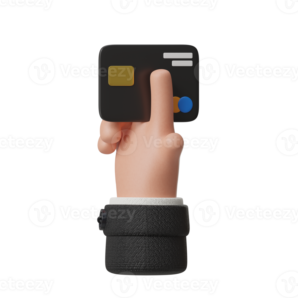 3D Icon of Holding Card Hand Gesture png