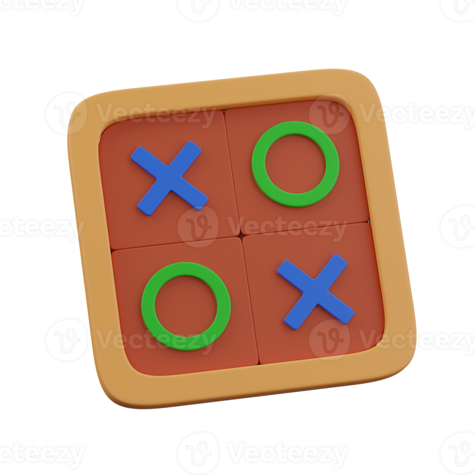 3d render Tic tac toe illustration png