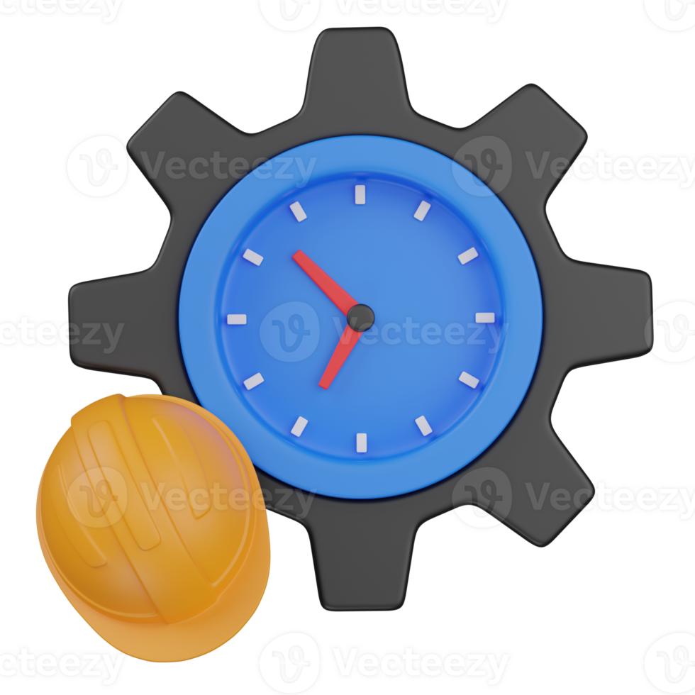 3d render WORKING HOURS illustration png