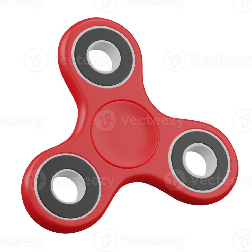 3d render Red fidget spinner illustration png